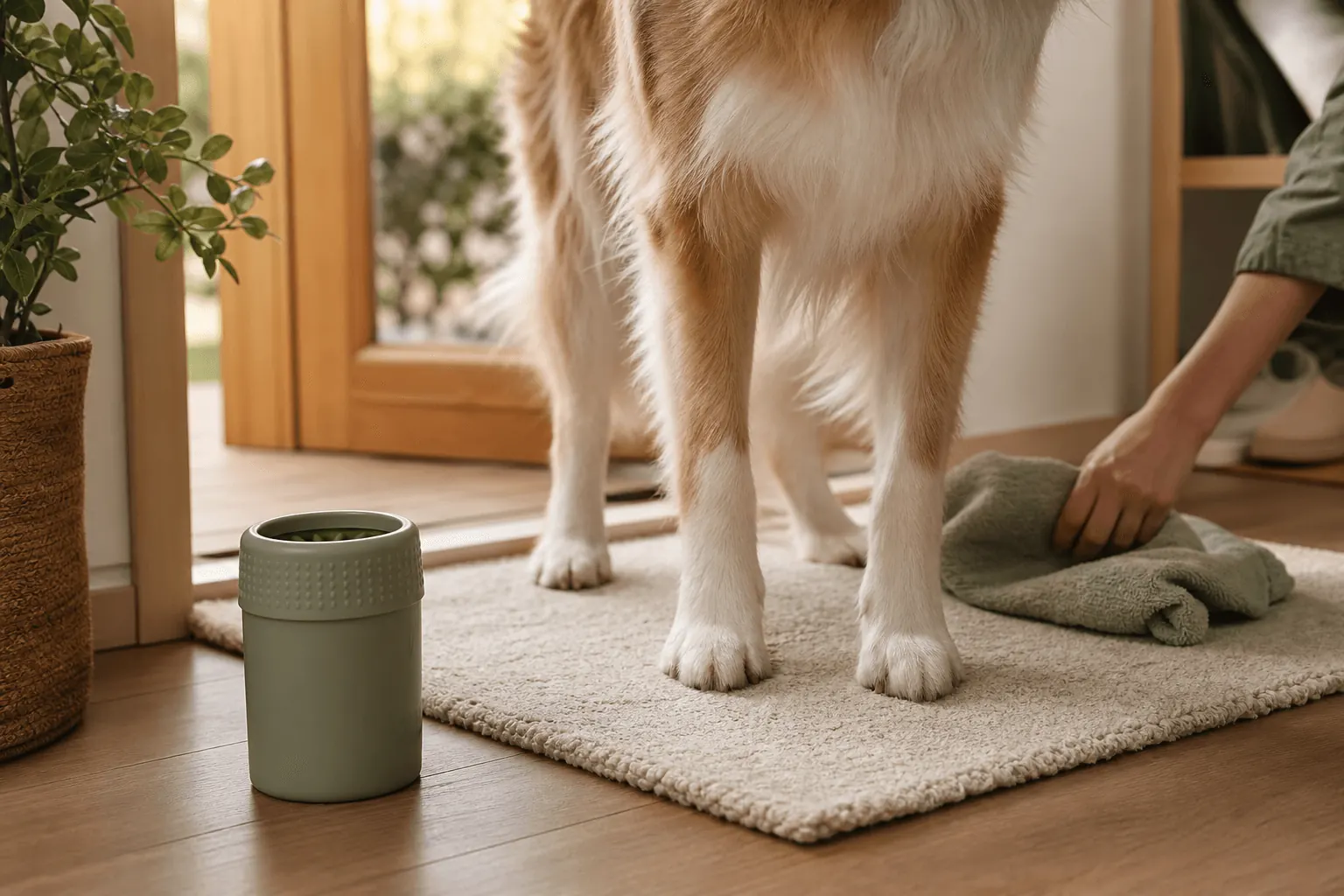 Portable Paw Cleaner Cup outdoors
