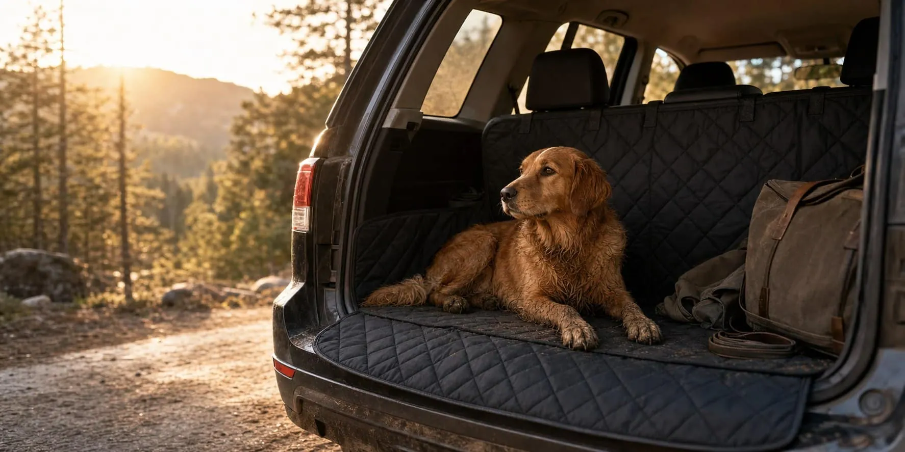 Waterproof Dog Car Seat Cover outdoors